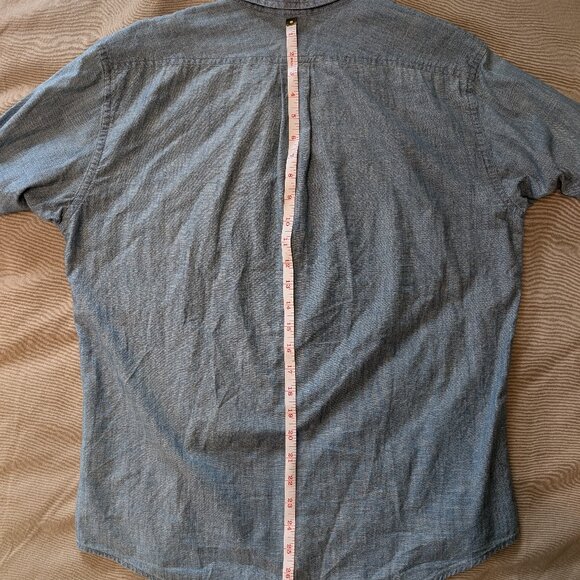 Lands' End Blue Chambray Shirt - Men's M Tailored Fit - Picture 5 of 5